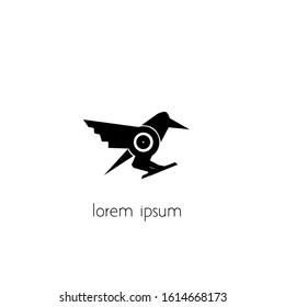 crow logo design, vector crow icon with a simple concept.