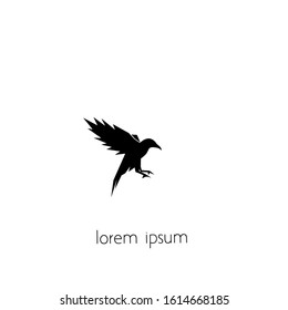 crow logo design, vector crow icon with a simple concept.