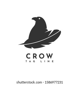 Crow logo design. Vector illustration