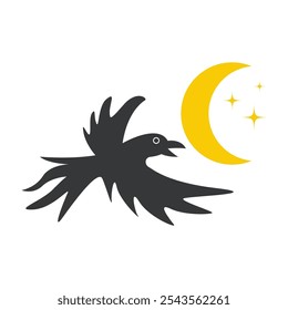 Crow logo icon design template