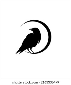 Crow logo. Isolated Crow on white background. Vector illustration