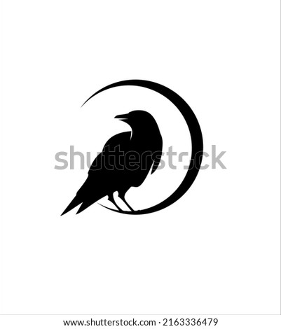 Crow logo. Isolated Crow on white background. Vector illustration