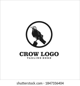 crow logo silhouette icon vector