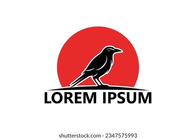 Crow logo template design vector