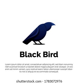 The crow logo template with modern concepts in black and blue