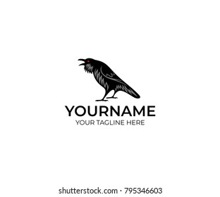 Crow Logo Template Raven Vector Design Stock Vector (Royalty Free ...