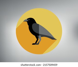 crow logo  vector minimalistic drawing crow  logo concept