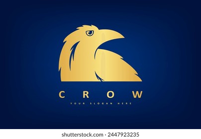 crow logo vector. Raven bird. Animal design.