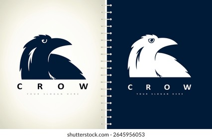 crow logo vector. Raven bird. Animal design