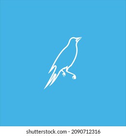 crow logo vector template line art