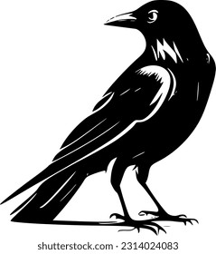 Crow | Minimalist and Simple Silhouette - Vector illustration