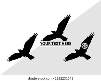 Crow Monogram Vector Illustration Silhouette