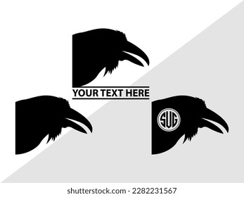 Crow Monogram Vector Illustration Silhouette