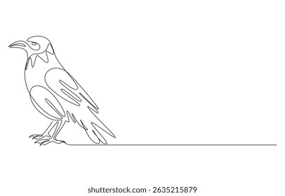 crow one continuous line drawing