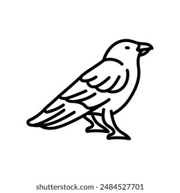 Crow Outline Icon, Vector illustration