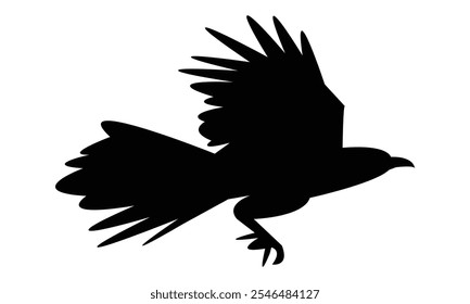 Diseño Y Ilustración vectorial De La Silueta Del Faisán Del Cuervo. 