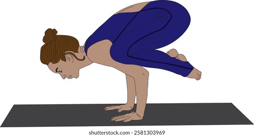 Crow Pose Yoga Vector Bakasana Illustration