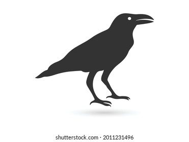 Crow raven bird flat vector illustration