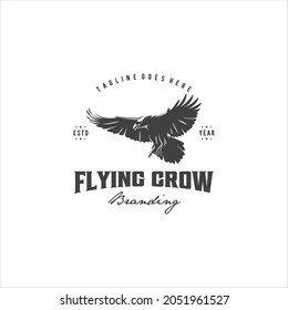 Crow Raven Bird Logo Design Vector Image