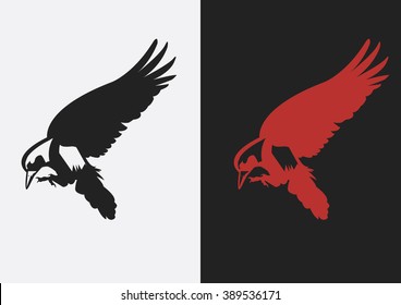 Crow raven flat logo 
