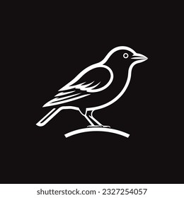 Crow Raven Vector Icon black and white 