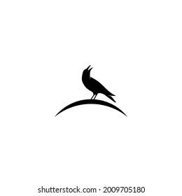 crow rook raven corbie silhouette logo design vector illustration