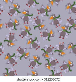 Crow seamless pattern