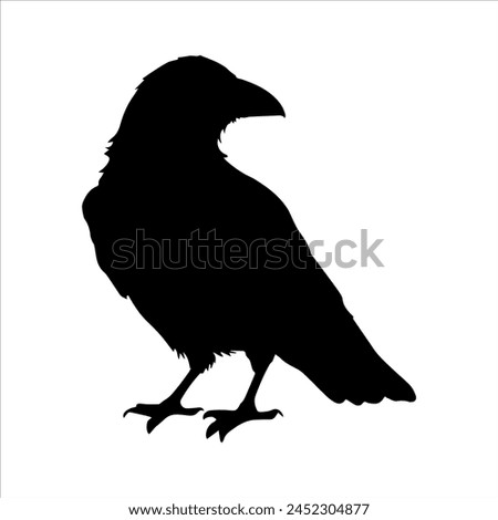 Crow silhouette or raven silhouette icon logo vector illustration isolated on white background