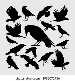 Crow Silhouette. A Set Of Crow Silhouettes