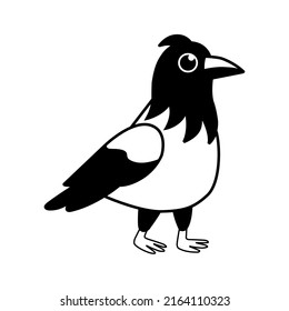 crow silhouette vector or icon on white background.