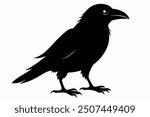 Crow silhouettes style, white background