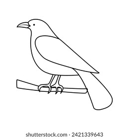Crow single continuous one line out line vector art  drawing  and tattoo design

