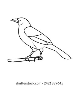Crow single continuous one line out line vector art  drawing  and tattoo design
