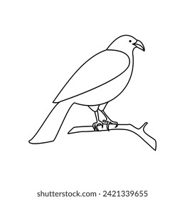 Crow single continuous one line out line vector art  drawing  and tattoo design

