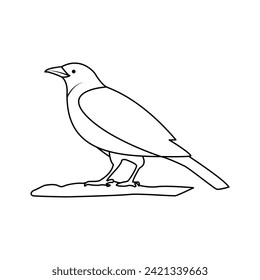 Crow single continuous one line out line vector art  drawing  and tattoo design
