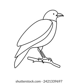 Crow single continuous one line out line vector art  drawing  and tattoo design
