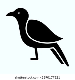 Crow solid icon. Scary dark corvus bird. Halloween vector design concept, glyph style pictogram on white background, use for web and app. Eps 10