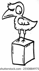 crow standing on the box