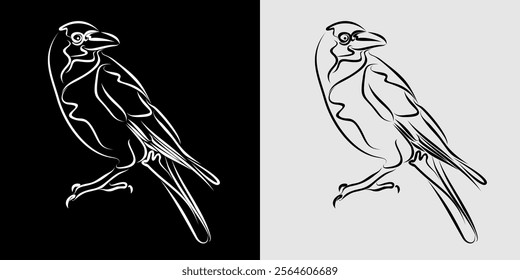 Crow - A Stylized Minimalistic illustration