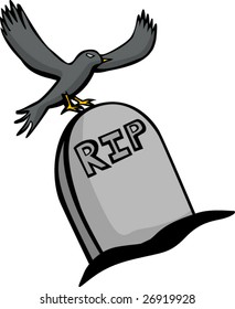 crow and tomb