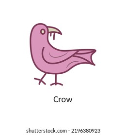 Crow vector filled outline Icon Design illustration. Halloween Symbol on White background EPS 10 File
