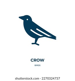 crow vector icon. crow, bird, animal filled icons from flat birds concept. Isolated black glyph icon, vector illustration symbol element for web design and mobile apps