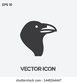 Crow vector icon illustration. Light background.Premium quality.