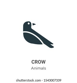 Crow vector icon on white background. Flat vector crow icon symbol sign from modern animals collection for mobile concept and web apps design.