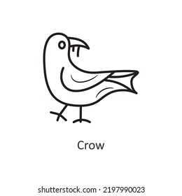 Crow vector outline Icon Design illustration. Halloween Symbol on White background EPS 10 File