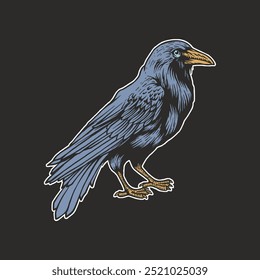 Crow Vintage Flower tshirt logo designs