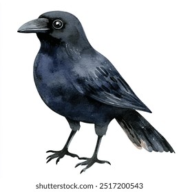 crow aquarela clipart ilustração isolada