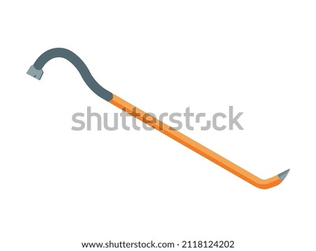Crowbar building tool isometric icon on white background vector illustration