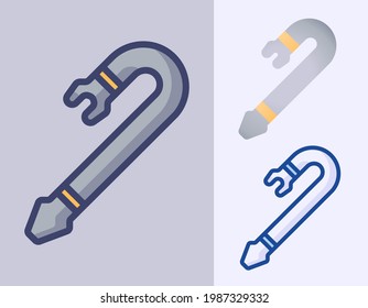 Crowbar cartoon vector icon Illustration