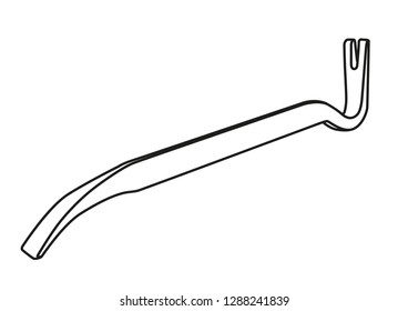 crowbar contour vector illustration isolated